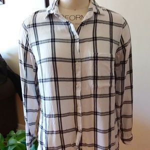 Black & White Window Pane Plaid Shirt
